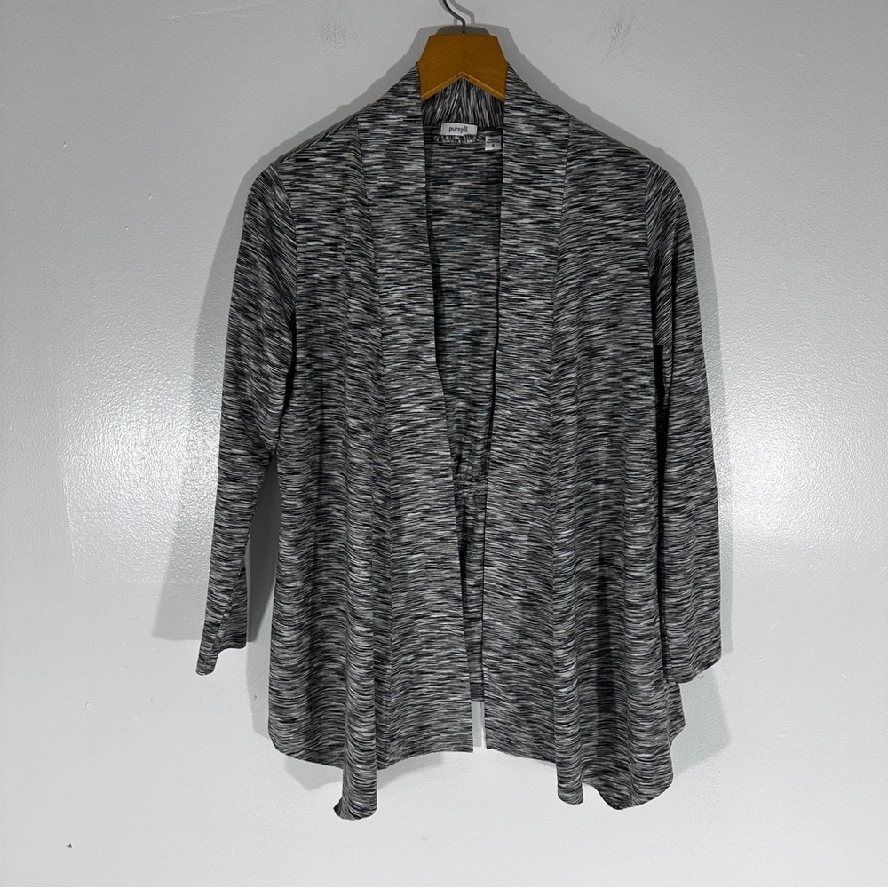 Pure Jill by J Jill Cardigan Open Front Multi Color Striped Women’s M Cotton